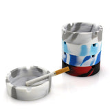 Maxbell Round Silicone Ashtray Cigar Holder for Tabletop Home Office Grey Camo - Aladdin Shoppers