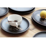 Maxbell Round Snack Plate Rubber Wood Tray BBQ Serving Platter Dishes Tableware 24cm - Aladdin Shoppers