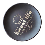 Maxbell Round Snack Plate Rubber Wood Tray BBQ Serving Platter Dishes Tableware 24cm - Aladdin Shoppers