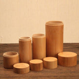 Maxbell Round Tube Bamboo Tea CanisterTea Barrel Matcha Tea Box Tea Tin #1 - Aladdin Shoppers