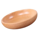 Maxbell Round Wooden Salad Bowl Refreshments Fruit Plate Noodles Rice Container L - Aladdin Shoppers