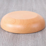 Maxbell Round Wooden Salad Bowl Refreshments Fruit Plate Noodles Rice Container L - Aladdin Shoppers