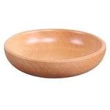 Maxbell Round Wooden Salad Bowl Refreshments Fruit Plate Noodles Rice Container L - Aladdin Shoppers