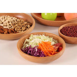 Maxbell Round Wooden Salad Bowl Refreshments Fruit Plate Noodles Rice Container L - Aladdin Shoppers