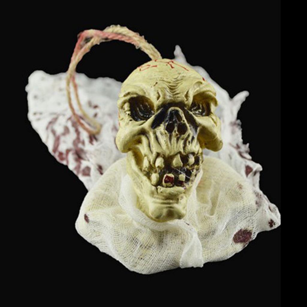 Maxbell Scary Skull Ghost Doll Hanging Ornament Halloween Room Party Prop Decoration - Aladdin Shoppers