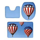 Maxbell Scenery Series Bathroom toilet Covers Set Flannel Mats Bathroom Rug Hot Air Balloon 1