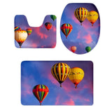 Maxbell Scenery Series Bathroom toilet Covers Set Flannel Mats Bathroom Rug Hot Air Balloon 3 - Aladdin Shoppers