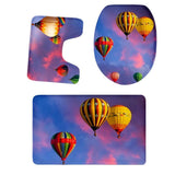 Maxbell Scenery Series Bathroom toilet Covers Set Flannel Mats Bathroom Rug Hot Air Balloon 3 - Aladdin Shoppers