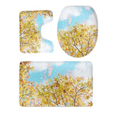 Maxbell Scenery Series Non-Slip Bathroom Mat Toilet Floor Rug Set Yellow Leaves #24 - Aladdin Shoppers