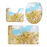 Maxbell Scenery Series Non-Slip Bathroom Mat Toilet Floor Rug Set Yellow Leaves #24 - Aladdin Shoppers