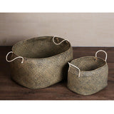Maxbell Seagrass Belly Basket Flower Planter Toy or Laundry Storage Basket Gray L - Aladdin Shoppers