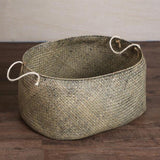 Maxbell Seagrass Belly Basket Flower Planter Toy or Laundry Storage Basket Gray L - Aladdin Shoppers