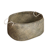 Maxbell Seagrass Belly Basket Flower Planter Toy or Laundry Storage Basket Gray L - Aladdin Shoppers