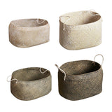 Maxbell Seagrass Belly Basket Flower Planter Toy or Laundry Storage Basket Gray L - Aladdin Shoppers
