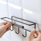 Maxbell Seamless Sticker Versatile Rack Storage Hanger Hook Holder traceless Black - Aladdin Shoppers