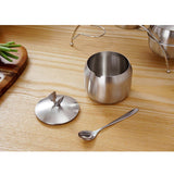 Maxbell Seasoning Jars with Spoons Stainless Steel Spice Jars Condiment Pot 1pc - Aladdin Shoppers