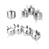 Maxbell Seasoning Jars with Spoons Stainless Steel Spice Jars Condiment Pot 1pc - Aladdin Shoppers