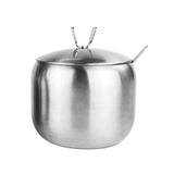 Maxbell Seasoning Jars with Spoons Stainless Steel Spice Jars Condiment Pot 1pc - Aladdin Shoppers