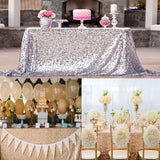 Maxbell Sequin Tablecloth for Wedding Party Banquet Table Cover 130x50cm Silver - Aladdin Shoppers