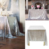 Maxbell Sequin Tablecloth for Wedding Party Banquet Table Cover 130x50cm Silver - Aladdin Shoppers