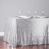 Maxbell Sequin Tablecloth for Wedding Party Banquet Table Cover 130x50cm Silver - Aladdin Shoppers