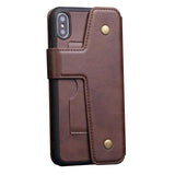 Maxbell Shockproof Multifunctional Wallet Phone Case for Apple iPhone XS MAX Brown - Aladdin Shoppers