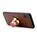 Maxbell Shockproof Multifunctional Wallet Phone Case for Apple iPhone XS MAX Brown - Aladdin Shoppers