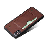 Maxbell Shockproof Multifunctional Wallet Phone Case for Apple iPhone XS MAX Brown - Aladdin Shoppers