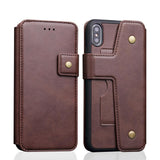 Maxbell Shockproof Multifunctional Wallet Phone Case for Apple iPhone XS MAX Brown - Aladdin Shoppers