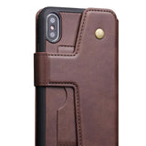 Maxbell Shockproof Multifunctional Wallet Phone Case for Apple iPhone XS MAX Brown - Aladdin Shoppers