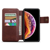 Maxbell Shockproof Multifunctional Wallet Phone Case for Apple iPhone XS MAX Brown - Aladdin Shoppers