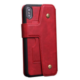 Maxbell Shockproof Multifunctional Wallet Phone Case for Apple iPhone XS MAX Red - Aladdin Shoppers