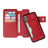 Maxbell Shockproof Multifunctional Wallet Phone Case for Apple iPhone XS MAX Red - Aladdin Shoppers