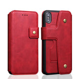 Maxbell Shockproof Multifunctional Wallet Phone Case for Apple iPhone XS MAX Red - Aladdin Shoppers