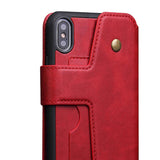 Maxbell Shockproof Multifunctional Wallet Phone Case for Apple iPhone XS MAX Red - Aladdin Shoppers