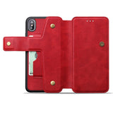 Maxbell Shockproof Multifunctional Wallet Phone Case for Apple iPhone XS MAX Red - Aladdin Shoppers