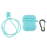 Maxbell Silicone Protective Case with Anti-Lost Strap & Hook for Apple AirPods Blue - Aladdin Shoppers