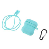 Maxbell Silicone Protective Case with Anti-Lost Strap & Hook for Apple AirPods Blue - Aladdin Shoppers