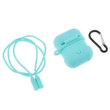 Maxbell Silicone Protective Case with Anti-Lost Strap & Hook for Apple AirPods Blue - Aladdin Shoppers