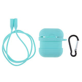 Maxbell Silicone Protective Case with Anti-Lost Strap & Hook for Apple AirPods Blue - Aladdin Shoppers
