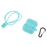 Maxbell Silicone Protective Case with Anti-Lost Strap & Hook for Apple AirPods Blue - Aladdin Shoppers