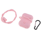 Maxbell Silicone Protective Case with Anti-Lost Strap & Hook for Apple AirPods Pink - Aladdin Shoppers