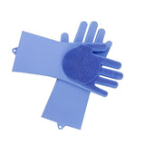 Maxbell Silicone Rubber Dish Washing Gloves Scrubber Cleaning Brush Blue - Aladdin Shoppers