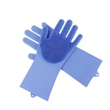Maxbell Silicone Rubber Dish Washing Gloves Scrubber Cleaning Brush Blue - Aladdin Shoppers