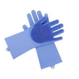 Maxbell Silicone Rubber Dish Washing Gloves Scrubber Cleaning Brush Blue - Aladdin Shoppers