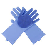 Maxbell Silicone Rubber Dish Washing Gloves Scrubber Cleaning Brush Blue - Aladdin Shoppers