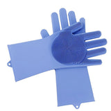 Maxbell Silicone Rubber Dish Washing Gloves Scrubber Cleaning Brush Blue - Aladdin Shoppers