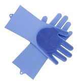 Maxbell Silicone Rubber Dish Washing Gloves Scrubber Cleaning Brush Blue - Aladdin Shoppers