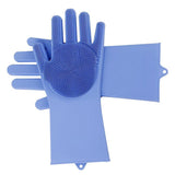 Maxbell Silicone Rubber Dish Washing Gloves Scrubber Cleaning Brush Blue - Aladdin Shoppers