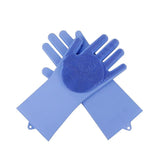 Maxbell Silicone Rubber Dish Washing Gloves Scrubber Cleaning Brush Blue - Aladdin Shoppers